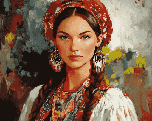 Ukrainian Women Beauty Diamond Painting