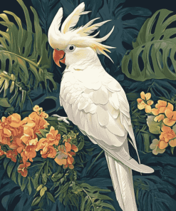 Umbrella Cockatoo Parrot Diamond Painting