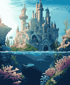 Underwater Castle Fantasy Diamond Painting