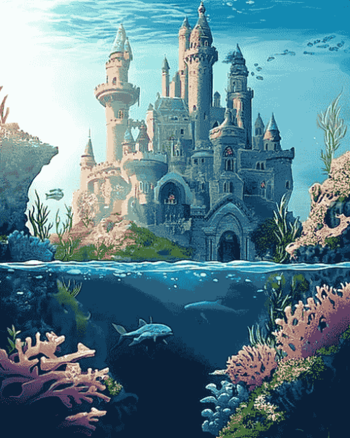 Underwater Castle Fantasy Diamond Painting