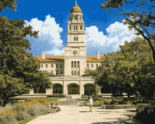 University of Texas Building Diamond Painting