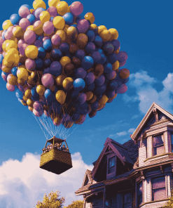 Up Movie Balloon House Diamond Painting