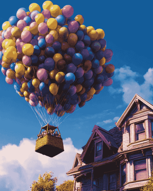 Up Movie Balloon House Diamond Painting