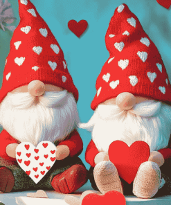 Valentine Gnome Cartoons Diamond Painting