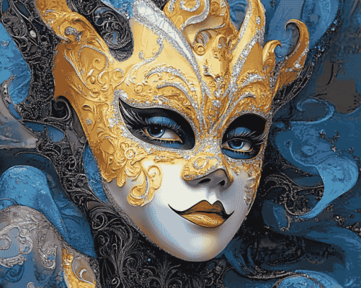 Venetian Carnival Mask Diamond Painting