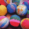 Vibrant Yarn Ball Patterns Diamond Painting