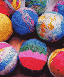 Vibrant Yarn Ball Patterns Diamond Painting