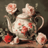 Victorian Teapot Roses Diamond Painting