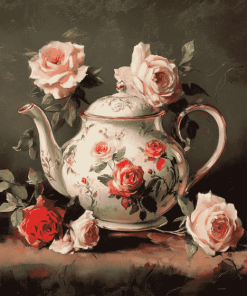 Victorian Teapot Roses Diamond Painting