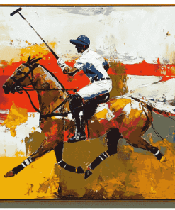 Vintage Abstract Polo Player Diamond Painting