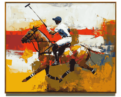 Vintage Abstract Polo Player Diamond Painting