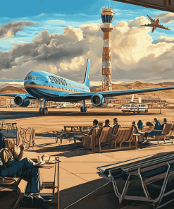 Vintage Airport Scenery Diamond Painting