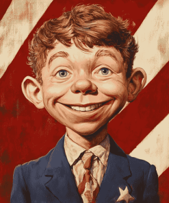 Vintage Alfred E Neuman American Flag Diamond Painting