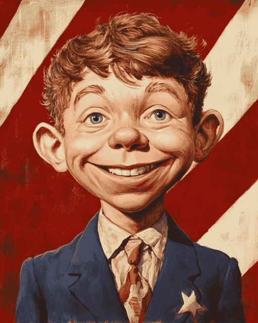 Vintage Alfred E Neuman American Flag Diamond Painting