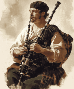 Vintage Bagpiper Diamond Painting