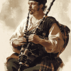 Vintage Bagpiper Diamond Painting