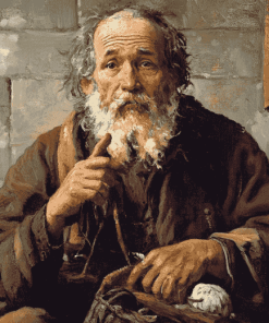 Vintage Beggar Old Man Diamond Painting