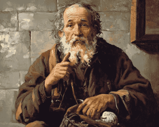 Vintage Beggar Old Man Diamond Painting