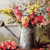 Vintage Blossoms Watering Can Diamond Painting