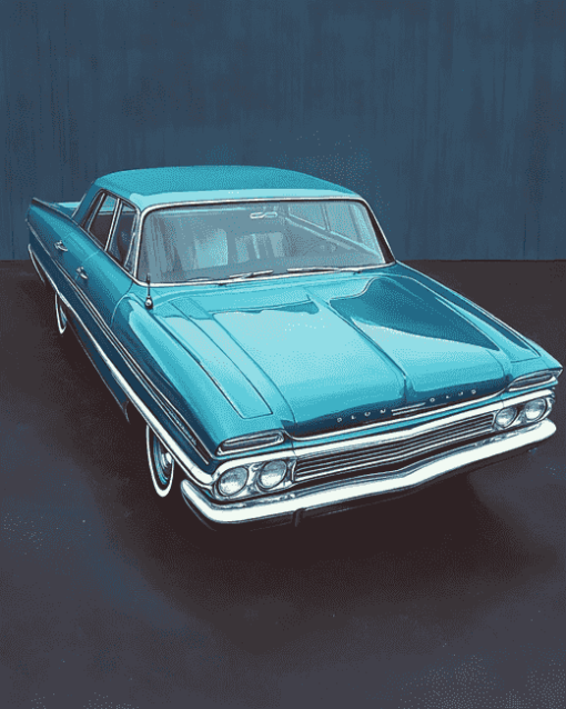 Vintage Blue Plymouth Belvedere Diamond Painting