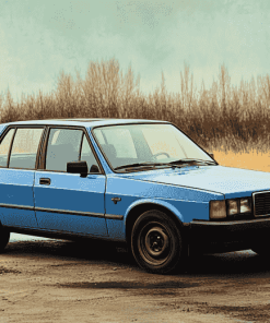 Vintage Blue Volvo 240 Diamond Painting