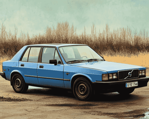 Vintage Blue Volvo 240 Diamond Painting