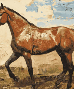 Vintage Brown Horse Diamond Painting