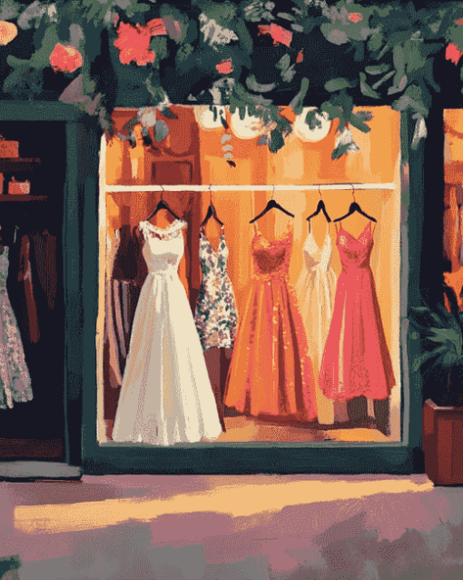 Vintage Dress Shop Diamond Painting