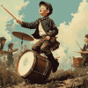 Vintage Drummer Boy Diamond Painting