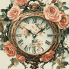 Vintage Floral Clock Diamond Painting