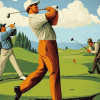 Vintage Golfers Cartoon Diamond Painting