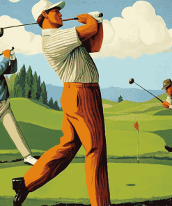 Vintage Golfers Cartoon Diamond Painting