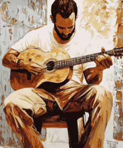 Vintage Guitarist Diamond Painting