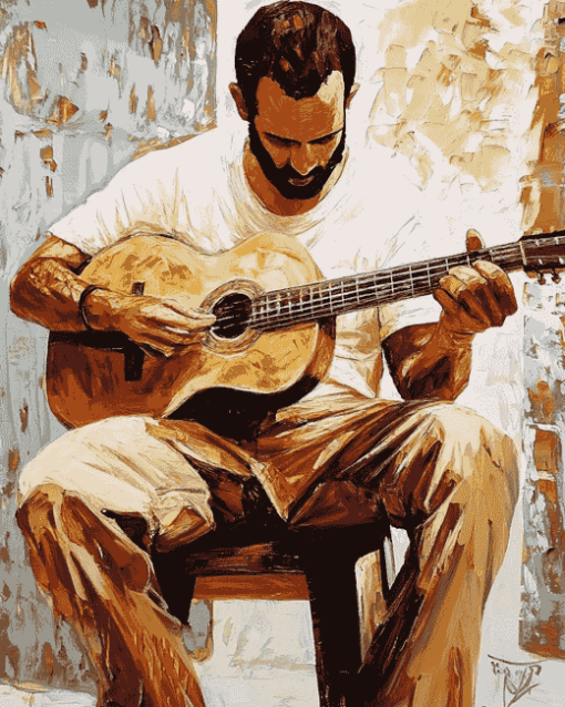 Vintage Guitarist Diamond Painting