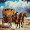 Vintage Horse Stagecoach Diamond Painting