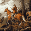 Vintage Hunting Scene Diamond Painting