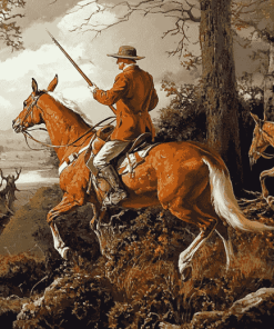 Vintage Hunting Scene Diamond Painting