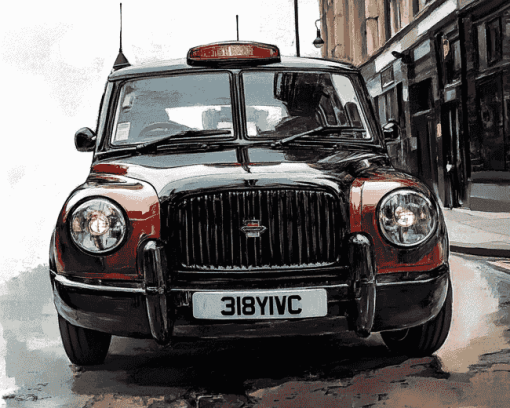 Vintage London Taxi Diamond Painting