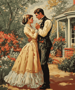 Vintage Lovers in a Romantic Garden Diamond Painting