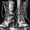 Vintage Monochrome Boots Diamond Painting