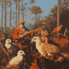 Vintage Quail Huntsmen Diamond Painting