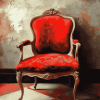 Vintage Red Antique Chair Diamond Painting