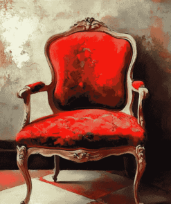 Vintage Red Antique Chair Diamond Painting