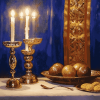 Vintage Shabbat Candles Diamond Painting