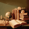 Vintage Still Life with Books and Globe Diamond Painting