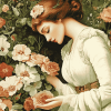 Vintage Woman With Flowers Diamond Painting