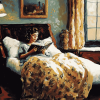 Vintage Woman in Bed Diamond Painting