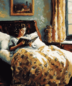 Vintage Woman in Bed Diamond Painting