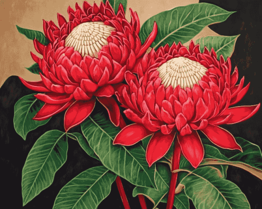 Waratah Blossoms Diamond Painting