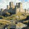 Warkworth Castle Fortress Diamond Painting